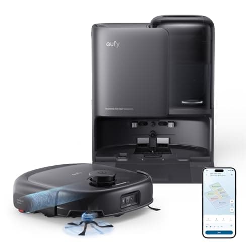 eufy Robot Vacuum E25 - World’s First HydroJet Mop | 20,000 Pa Suction | Self-Washing Station | Alexa & Google Control | DuoSpiral Anti-Tangle Brushes | Auto Empty Station | 125 Min Runtime | 75 Days of Hands-Free Cleaning — image 1