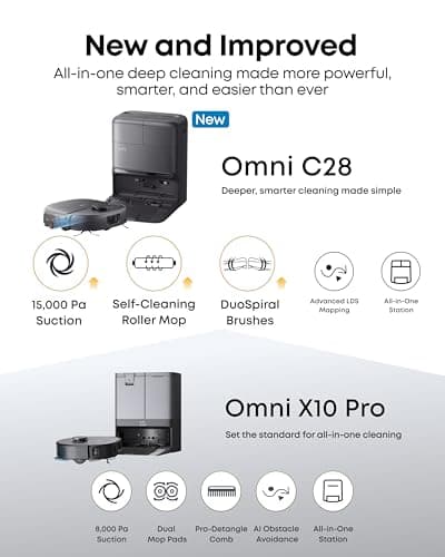 eufy C28 Robot Vacuum and Mop Combo - HydroJet Always-Fresh Roller Mop | 15,000Pa Turbo Suction | DuoSpiral 0% Tangle Brush | 75-Day Self-Emptying Omni Station | iPath 2.0 LiDAR Navigation | Auto Mop Washing and Drying — image 2