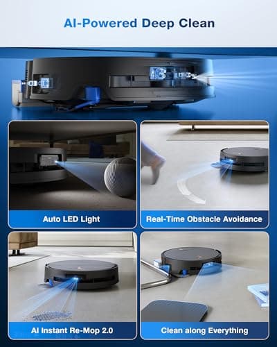 ECOVACS DEEBOT X9 PRO - 16,600Pa BLAST Suction 34.5 CFM Airflow, OZMO ROLLER Instant Self-Washing Mop 220RPM, 10-in-1 Omni Station 167°F Mop Wash, ZeroTangle 3.0, TruEdge 2.0 100% Coverage, AI Stain Detection 2.0 — image 8