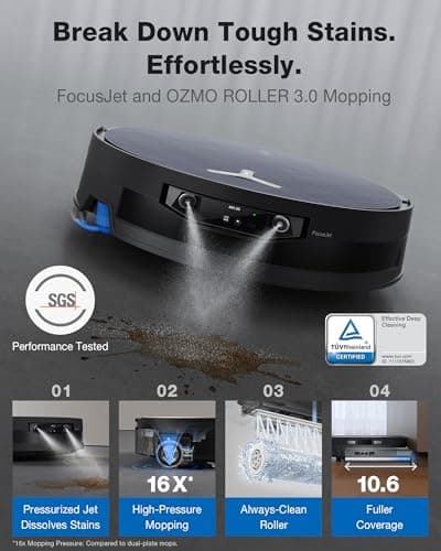 ECOVACS DEEBOT X12 OmniCyclone - FocusJet Pre-Spray World First, OZMO ROLLER 3.0 Self-Heating 220RPM, 22,000Pa BLAST Suction 46.6 CFM, PowerBoost 456-Min Nonstop Cleaning, Bagless OmniCyclone Station, TruEdge 3.0 — image 2