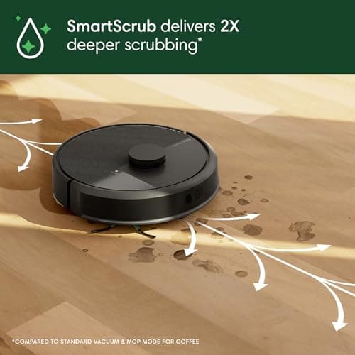 iRobot Roomba 105X Combo Robot Vacuum and Mop - AutoEmpty Dock 75-Day Hands-Free Emptying, 70x Power-Lifting Suction, SmartScrub 2x Deeper Scrubbing, ClearView LiDAR Smart Mapping, Carpet Detect Auto-Avoidance, 4 Suction Levels — image 8