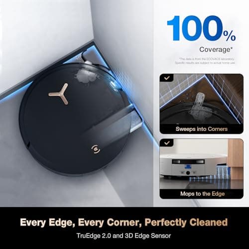 ECOVACS DEEBOT X8 PRO OMNI Robot Vacuum and Mop, 18,000Pa Suction, OZMO ROLLER Instant Self-Washing Gen 3 Mopping, 16 Nozzles 200RPM, ZeroTangle 2.0 0% Tangling, TruEdge 2.0 100% Coverage, 12-in-1 OMNI Station 167°F Mop Wash 145°F Dry, AIVI 3D 3.0 — image 3