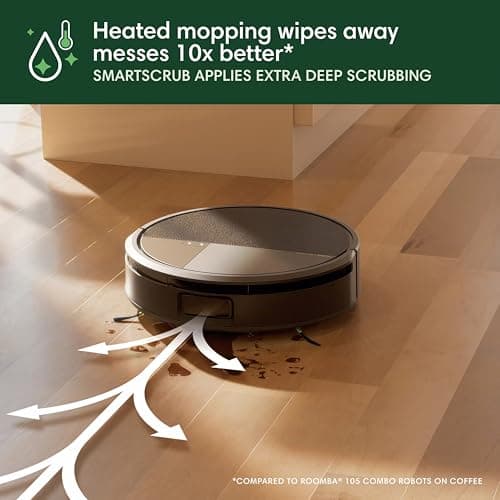 iRobot Roomba Max 705 Combo Robot Vacuum and Mop, AutoWash Dock 75-Day Auto-Empty 161°F Mop Wash 122°F Dry, PowerSpin Roller Mop 200RPM Continuous Self-Wash, Exclusive Retractable Mop Cover, 1.75x Suction, SmartScrub, ClearView Pro LiDAR 5-Map — image 9