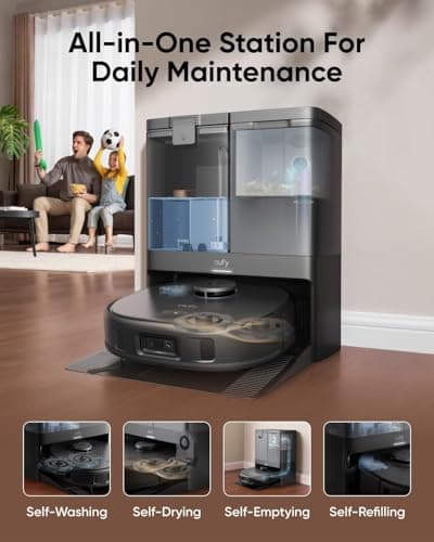 eufy X10 Pro Omni Robot Vacuum and Mop Combo | 8,000 Pa Suction | MopMaster 2.0 with 1kg Downward Pressure | 12mm Auto-Lift Mop | AI.See 100+ Obstacle Avoidance | All-in-One Station with Heated Drying — image 2