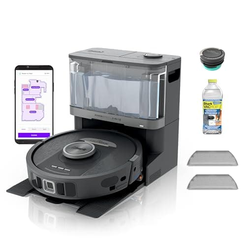 Shark PowerDetect RV2820YE Robot Vacuum and Mop - NeverTouch Self-Emptying Refilling Base, 60-Day Debris Capacity, 30-Day Water Tank, Self-Drying Mop Pad, 5 PowerDetect Technologies, NeverMiss 50% Better Edge Cleaning, Sonic Mopping, 360° LiDAR Navigation — image 1