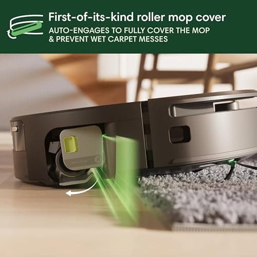 iRobot Roomba Max 705 Combo Robot Vacuum and Mop, AutoWash Dock 75-Day Auto-Empty 161°F Mop Wash 122°F Dry, PowerSpin Roller Mop 200RPM Continuous Self-Wash, Exclusive Retractable Mop Cover, 1.75x Suction, SmartScrub, ClearView Pro LiDAR 5-Map — image 10