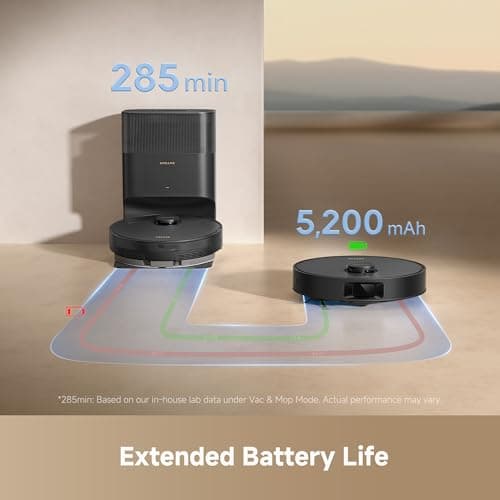 DREAME D20 Plus Robot Vacuum and Mop - 13,000Pa Vormax Suction | 100% Detangling  HyperStream DuoBrush | Self-Emptying 5L Dust Bag 150-Day Hands-Free | 285-Min Battery 5200mAh | Alexa Siri Google Control | 2-in-1 Vacuum & Mop — image 7