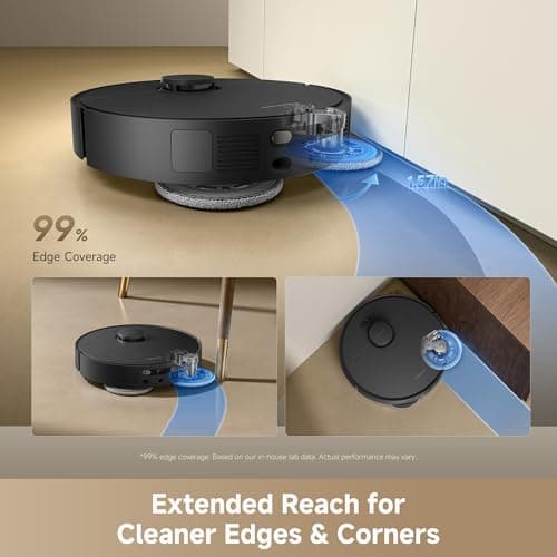DREAME D30 Ultra Robot Vacuum and Mop - 25,000Pa Vormax Suction, PowerDock 100-Day Auto-Empty 3.2L Bag, DuoScrub Dual Rotary Mop, 5200mAh 250 Min, 4 Floor Maps, Alexa Siri Google — image 4