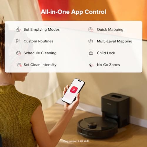 roborock Q10 S5+ Robot Vacuum and Mop - Upgraded from Q8 Max+, 10,000Pa HyperForce Suction, VibraRise 2.0 Sonic Mopping, Dual Anti-Tangle Design, Auto Mop Lifting 8mm Ultrasonic Carpet Detection, RockDock Plus 70-Day 2.7L SGS-Certified — image 7