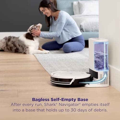 Shark Navigator Robot Vacuum AV2110S - Bagless Self-Empty Base 30-Day Capacity, SmartPath LiDAR Navigation, Up to 50% More Suction vs RV1001AE, Self-Cleaning Anti-Hair Wrap Brushroll for Pet Hair, 120-Min Runtime Recharge and Resume — image 5