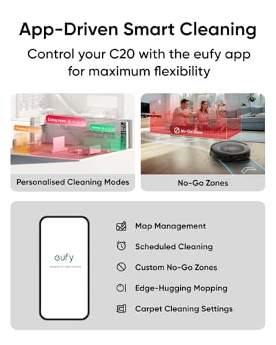 eufy Robot Vacuum Omni C20 | 7,000 Pa Suction | 3.35in Ultra-Slim Body | All-in-One Station with 60-Day Self-Emptying | Auto Mop Washing and Drying | Pro-Detangle Comb | iPath Laser Navigation | Best Budget Robot Vacuum for Small to Medium Homes — image 7