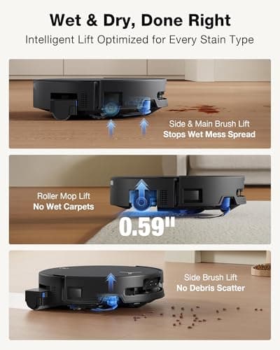 ECOVACS DEEBOT T90 PRO OMNI Robot Vacuum and Mop - 30,000Pa BLAST Suction | OZMO Roller 3.0 Instant Self-Cleaning Mop | TruEdge 3.0 Deep Edge Cleaning | ZeroTangle 4.0 | PowerBoost Charging | Hot Water Wash | AI Obstacle Avoidance | Self-Emptying Robot — image 7