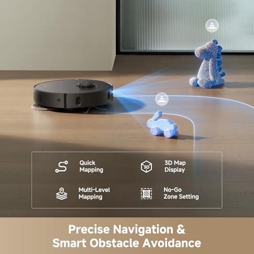 DREAME D30 Ultra Robot Vacuum and Mop - 25,000Pa Vormax Suction, PowerDock 100-Day Auto-Empty 3.2L Bag, DuoScrub Dual Rotary Mop, 5200mAh 250 Min, 4 Floor Maps, Alexa Siri Google — image 7