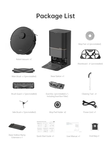 DREAME X40 Ultra Robot Vacuum and Mop Combo | 12,000Pa Vormax Suction | SideReach and MopExtend Edge Cleaning | Self-Cleaning Hot Water Mop | 75-Day Self-Emptying | Removable Mop for Carpet | OmniDirt Detection | Best for Pet Hair — image 9