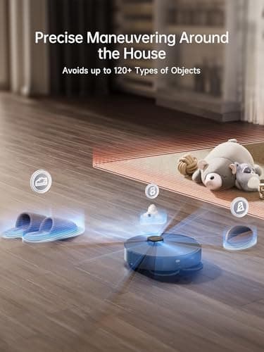 DREAME X40 Ultra Robot Vacuum and Mop Combo | 12,000Pa Vormax Suction | SideReach and MopExtend Edge Cleaning | Self-Cleaning Hot Water Mop | 75-Day Self-Emptying | Removable Mop for Carpet | OmniDirt Detection | Best for Pet Hair — image 6