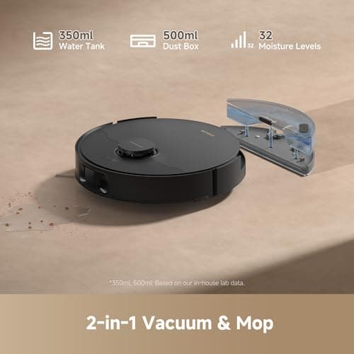 DREAME D20 Plus Robot Vacuum and Mop - 13,000Pa Vormax Suction | 100% Detangling  HyperStream DuoBrush | Self-Emptying 5L Dust Bag 150-Day Hands-Free | 285-Min Battery 5200mAh | Alexa Siri Google Control | 2-in-1 Vacuum & Mop — image 5
