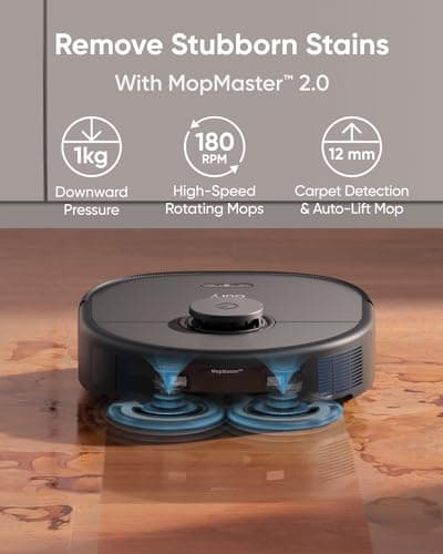 eufy X10 Pro Omni Robot Vacuum and Mop Combo | 8,000 Pa Suction | MopMaster 2.0 with 1kg Downward Pressure | 12mm Auto-Lift Mop | AI.See 100+ Obstacle Avoidance | All-in-One Station with Heated Drying — image 3