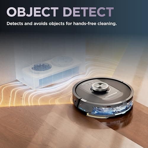 Shark PowerDetect RV2820YE Robot Vacuum and Mop - NeverTouch Self-Emptying Refilling Base, 60-Day Debris Capacity, 30-Day Water Tank, Self-Drying Mop Pad, 5 PowerDetect Technologies, NeverMiss 50% Better Edge Cleaning, Sonic Mopping, 360° LiDAR Navigation — image 8