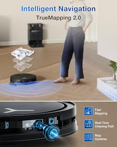ECOVACS DEEBOT T50 PRO OMNI Robot Vacuum and Mop - 3.19-Inch Ultra-Slim, 15,000Pa Suction, OZMO Turbo 2.0 180RPM Dual Mop, ZeroTangle 2.0 0% Tangling, 10-in-1 OMNI Station 167°F Mop Wash, AIVI 3D 3.0, AGENT YIKO 2.0 — image 8