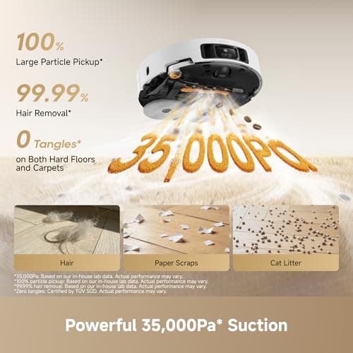 DREAME L60 Pro Ultra Robot Vacuum and Mop Combo | 35,000Pa Vormax Suction | 3.47in ProLeap Obstacle Crossing | VersaLift LiDAR Under-Furniture Cleaning | 212°F Hot-Water Mop Self-Cleaning | 100-Day Self-Emptying | 280+ Object Avoidance — image 3