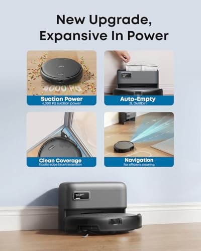 eufy C10 Robot Vacuum | 4,000 Pa Suction | 60-Day Self-Emptying | 2.85in Ultra-Slim Body | CorneRover Extendable Side Brush | iPath Laser Navigation | Pro-Detangle Comb | Best Budget Robot Vacuum for Small Homes and Tight Spaces — image 3