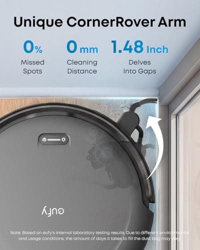 eufy C10 Robot Vacuum | 4,000 Pa Suction | 60-Day Self-Emptying | 2.85in Ultra-Slim Body | CorneRover Extendable Side Brush | iPath Laser Navigation | Pro-Detangle Comb | Best Budget Robot Vacuum for Small Homes and Tight Spaces — image 4