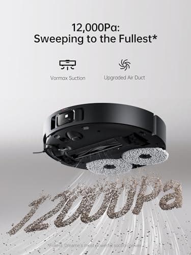 DREAME X40 Ultra Robot Vacuum and Mop Combo | 12,000Pa Vormax Suction | SideReach and MopExtend Edge Cleaning | Self-Cleaning Hot Water Mop | 75-Day Self-Emptying | Removable Mop for Carpet | OmniDirt Detection | Best for Pet Hair — image 4