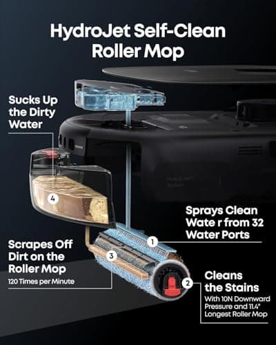 eufy Robot Vacuum E25 - World’s First HydroJet Mop | 20,000 Pa Suction | Self-Washing Station | Alexa & Google Control | DuoSpiral Anti-Tangle Brushes | Auto Empty Station | 125 Min Runtime | 75 Days of Hands-Free Cleaning — image 3
