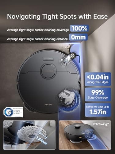 DREAME X40 Ultra Robot Vacuum and Mop Combo | 12,000Pa Vormax Suction | SideReach and MopExtend Edge Cleaning | Self-Cleaning Hot Water Mop | 75-Day Self-Emptying | Removable Mop for Carpet | OmniDirt Detection | Best for Pet Hair — image 3