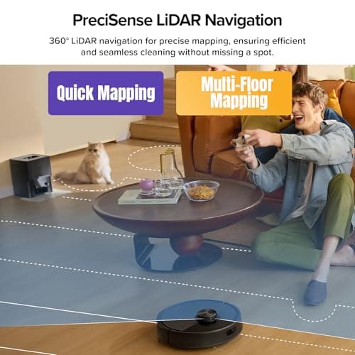 roborock Q7 M5+ Robot Vacuum and Mop - Upgraded from Q5 Max+, 10,000Pa HyperForce Suction, Dual Anti-Tangle JawScrapers Combo Brush, RockDock Plus 2.7L 7-9 Weeks Self-Empty, E12 Filtration, PreciSense LiDAR 4-Floor Mapping, App Control — image 6