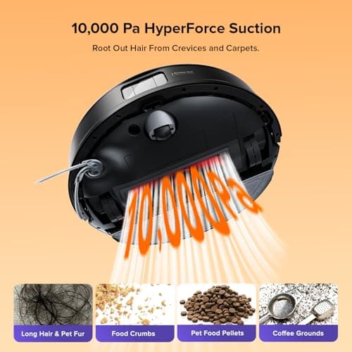 roborock Q10 S5+ Robot Vacuum and Mop - Upgraded from Q8 Max+, 10,000Pa HyperForce Suction, VibraRise 2.0 Sonic Mopping, Dual Anti-Tangle Design, Auto Mop Lifting 8mm Ultrasonic Carpet Detection, RockDock Plus 70-Day 2.7L SGS-Certified — image 4