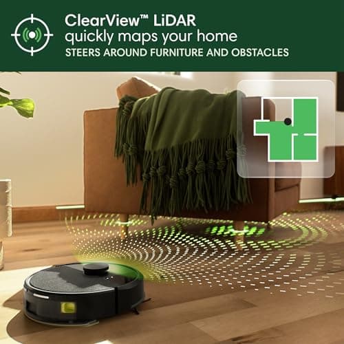 iRobot Roomba 105X Combo Robot Vacuum and Mop - AutoEmpty Dock 75-Day Hands-Free Emptying, 70x Power-Lifting Suction, SmartScrub 2x Deeper Scrubbing, ClearView LiDAR Smart Mapping, Carpet Detect Auto-Avoidance, 4 Suction Levels — image 6
