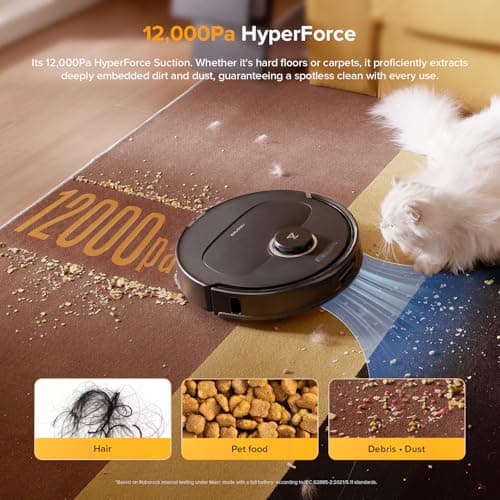 roborock Qrevo S5V Robot Vacuum and Mop - 12,000Pa HyperForce Suction, FlexiArm Edge Mopping, SGS-Certified Triple Anti-Tangle, 45°C Warm Air Drying, Auto Self-Emptying 7-Week Dust Bag, PreciSense LiDAR, Self-Emptying Robot Vacuum for Pet Hair — image 2