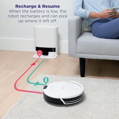Shark Navigator Robot Vacuum AV2110S - Bagless Self-Empty Base 30-Day Capacity, SmartPath LiDAR Navigation, Up to 50% More Suction vs RV1001AE, Self-Cleaning Anti-Hair Wrap Brushroll for Pet Hair, 120-Min Runtime Recharge and Resume — image 8