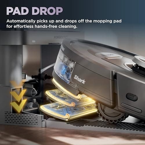 Shark PowerDetect RV2820YE Robot Vacuum and Mop - NeverTouch Self-Emptying Refilling Base, 60-Day Debris Capacity, 30-Day Water Tank, Self-Drying Mop Pad, 5 PowerDetect Technologies, NeverMiss 50% Better Edge Cleaning, Sonic Mopping, 360° LiDAR Navigation — image 7