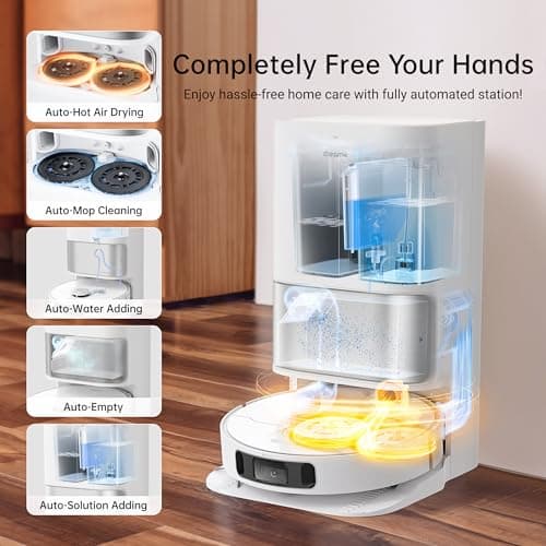 dreame L10s Ultra Robot Vacuum and Mop Combo, Auto Mop Cleaning and Drying, 3L Dust Bag 60-Day Hands-Free, 2.5L Water Tank, 5300Pa Suction, Dual Rotary Mops 180RPM 30 Water Flow Options, AI+3D Navigation, Remote Video, Compatible with Alexa Siri Google — image 2