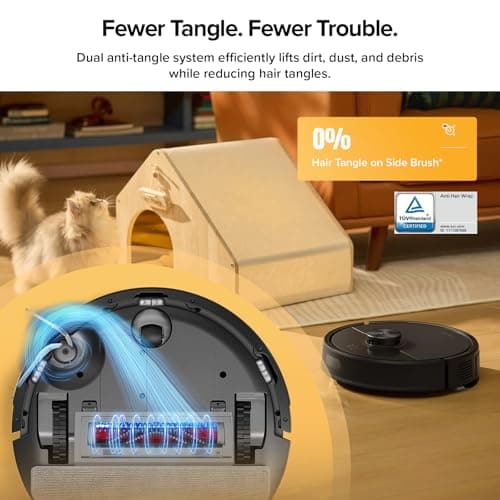 roborock Q7 M5+ Robot Vacuum and Mop - Upgraded from Q5 Max+, 10,000Pa HyperForce Suction, Dual Anti-Tangle JawScrapers Combo Brush, RockDock Plus 2.7L 7-9 Weeks Self-Empty, E12 Filtration, PreciSense LiDAR 4-Floor Mapping, App Control — image 4
