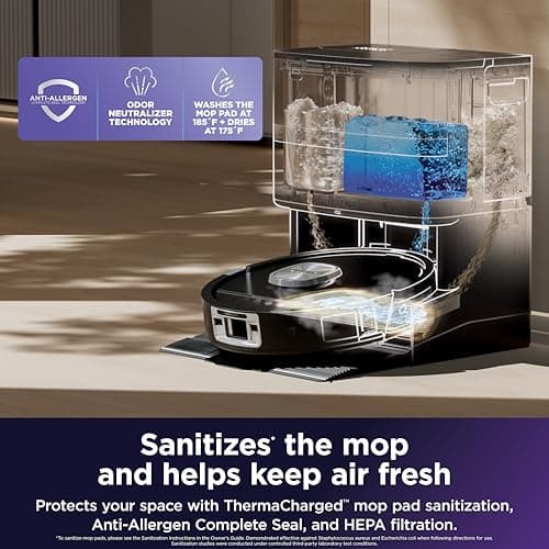 Shark PowerDetect Reveal RV3020XE - UV Stain Detect, HyperSonic Mopping 7x Scrubbing Power, NeverTouch Pro Base 185°F Mop Wash, 175°F Air Dry, ThermaCharged 99.99% Bacteria Removal, 60-Day Self-Emptying, NeuroNav AI — image 6