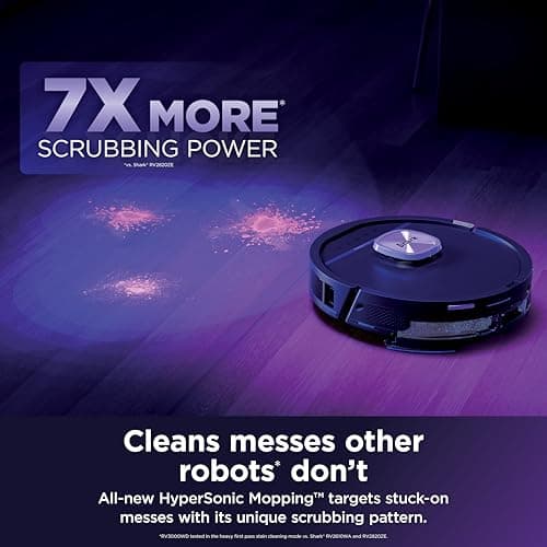 Shark PowerDetect Reveal RV3020XE - UV Stain Detect, HyperSonic Mopping 7x Scrubbing Power, NeverTouch Pro Base 185°F Mop Wash, 175°F Air Dry, ThermaCharged 99.99% Bacteria Removal, 60-Day Self-Emptying, NeuroNav AI — image 4