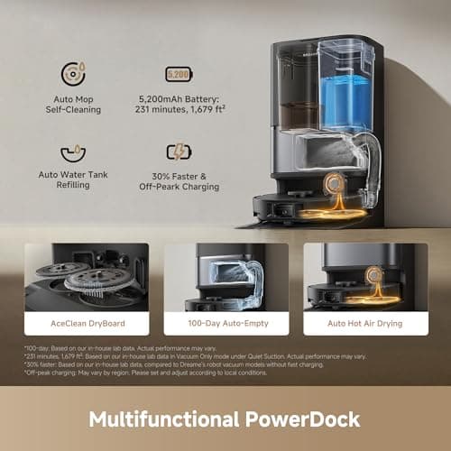 DREAME L40 Ultra Gen 2 — 25,000Pa Vormax Suction, Dual Flex Arm 100% Corner Coverage, DuoScrub 32-Level Mopping, AceClean DryBoard, 100-Day Auto-Empty, Hot Air Drying, 5 Carpet Modes — image 4
