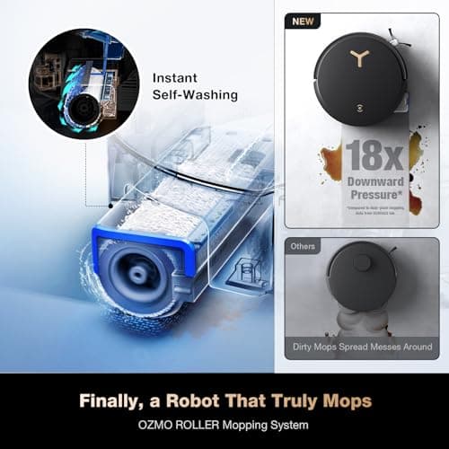 ECOVACS DEEBOT X8 PRO OMNI Robot Vacuum and Mop, 18,000Pa Suction, OZMO ROLLER Instant Self-Washing Gen 3 Mopping, 16 Nozzles 200RPM, ZeroTangle 2.0 0% Tangling, TruEdge 2.0 100% Coverage, 12-in-1 OMNI Station 167°F Mop Wash 145°F Dry, AIVI 3D 3.0 — image 2