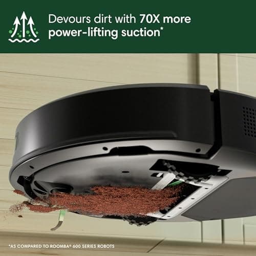 iRobot Roomba 105 Vac - Self-Empties 75 Days 99% Allergen Trapping | 70X Power-Lifting Suction vs Roomba 600 | 3-Stage Cleaning System | ClearView LiDAR Neat Rows Navigation 3 Floor Maps | 4 Suction Levels | Works with Alexa Siri Google — image 5