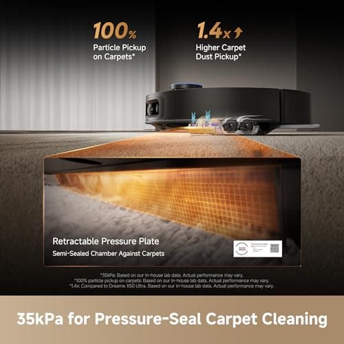 DREAME X60 Max Ultra - 3.13in Ultra-Thin Design | 35,000Pa Vormax Suction | 212°F Hot Water Mop | 280+ Object Avoidance | DuoBrush 2.0 Tangle-Free | 11-in-1 PowerDock | Self-Emptying Robot Vacuum for Pet Hair & Deep Floor Cleaning — image 5