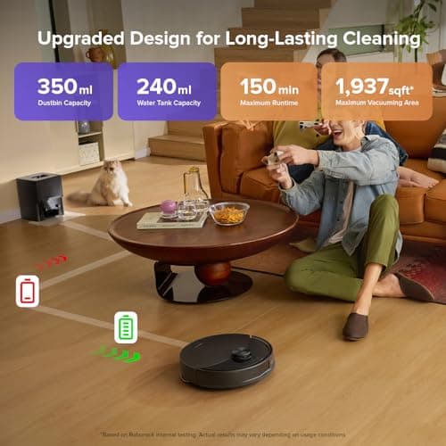 roborock Q10 S5+ Robot Vacuum and Mop - Upgraded from Q8 Max+, 10,000Pa HyperForce Suction, VibraRise 2.0 Sonic Mopping, Dual Anti-Tangle Design, Auto Mop Lifting 8mm Ultrasonic Carpet Detection, RockDock Plus 70-Day 2.7L SGS-Certified — image 9