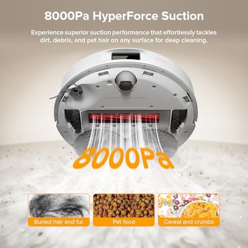 Roborock QV 35A Robot Vacuum and Mop - 8000Pa HyperForce Suction | Tangle-Free Brush System | 200RPM Dual Spinning Mops | Reactive Tech Obstacle Avoidance | PreciSense LiDAR Navigation | Self-Emptying Robot Vacuum for Pet Hair — image 3