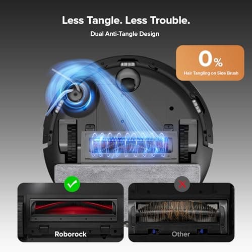 roborock Q10 S5+ Robot Vacuum and Mop - Upgraded from Q8 Max+, 10,000Pa HyperForce Suction, VibraRise 2.0 Sonic Mopping, Dual Anti-Tangle Design, Auto Mop Lifting 8mm Ultrasonic Carpet Detection, RockDock Plus 70-Day 2.7L SGS-Certified — image 6
