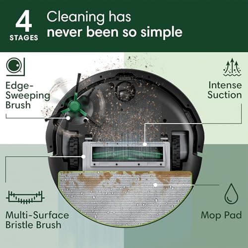 iRobot Roomba 105X Combo Robot Vacuum and Mop - AutoEmpty Dock 75-Day Hands-Free Emptying, 70x Power-Lifting Suction, SmartScrub 2x Deeper Scrubbing, ClearView LiDAR Smart Mapping, Carpet Detect Auto-Avoidance, 4 Suction Levels — image 4