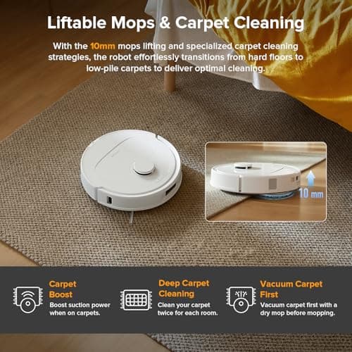 Roborock QV 35A Robot Vacuum and Mop - 8000Pa HyperForce Suction | Tangle-Free Brush System | 200RPM Dual Spinning Mops | Reactive Tech Obstacle Avoidance | PreciSense LiDAR Navigation | Self-Emptying Robot Vacuum for Pet Hair — image 6