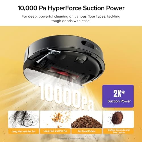 roborock Q7 M5+ Robot Vacuum and Mop - Upgraded from Q5 Max+, 10,000Pa HyperForce Suction, Dual Anti-Tangle JawScrapers Combo Brush, RockDock Plus 2.7L 7-9 Weeks Self-Empty, E12 Filtration, PreciSense LiDAR 4-Floor Mapping, App Control — image 3