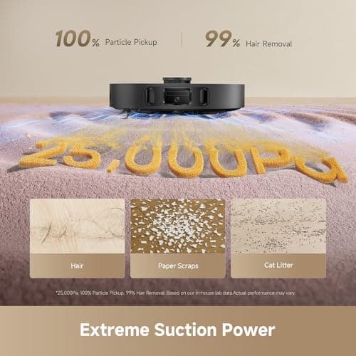 DREAME D30 Ultra Robot Vacuum and Mop - 25,000Pa Vormax Suction, PowerDock 100-Day Auto-Empty 3.2L Bag, DuoScrub Dual Rotary Mop, 5200mAh 250 Min, 4 Floor Maps, Alexa Siri Google — image 2